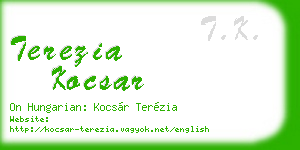terezia kocsar business card